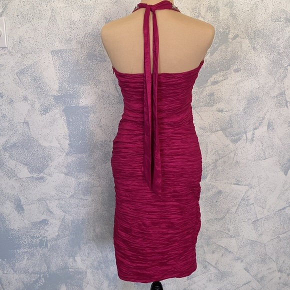 Duo Jr Red Halter Bodycon Dress size M - Picture 2 of 6